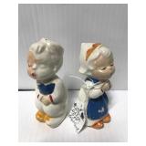 Old Dutch boy & girl ceramic salt & pepper shakers