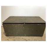 Old US army military wood trunk