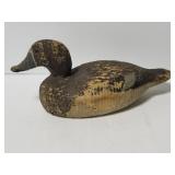 Carved wood brown duck decoy