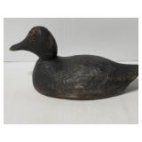 Carved wood black duck decoy