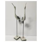 Wood & metal sea birds decor duo