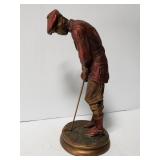 Resin composite golfer sculpture