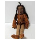 Vintage carved head Native American doll figure