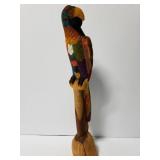 Carved wood parrot sculpture/statue