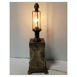 Cast metal table lamp
