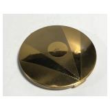 Large vintage gold toned compact