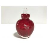 Red glass perfume bottle w/ glass stopper