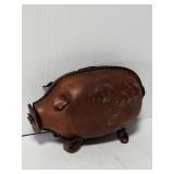 Vintage leather piggy bank