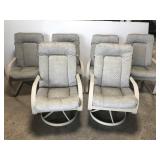Set of six outdoor patio chairs w/ cushions