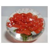 Orang flower glass paperweight