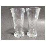 Clear etched glass shooters