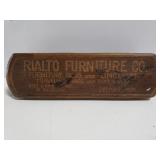Old Rialto Furniture advertising wood scrub brush