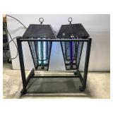 Dual electronic bug zappers on rolling cart