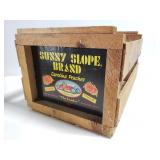 Sunny slope brand peach crate