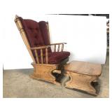 Robinson oak wood glider and foot stool