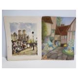 Vintage painting and print