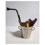Bucket of assorted hand tools