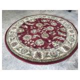 Round red accent thick area rug - 6 ft +