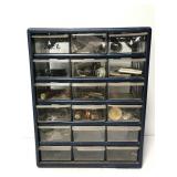 18 drawer hardware organizer w/ contents