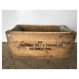 Columbus Bolt & Forging Co. wood shipping crate
