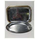 Oval and rectangular metal trays collection
