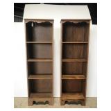 Pair of small maple wood book shelves