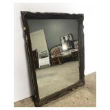 Antique wood framed wall mirror