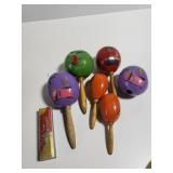 Vintage maracas and harmonica