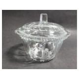 Clear glass covered dish