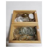 Vintage glass mason jar lids