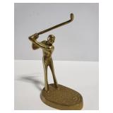Brass golfer statue