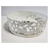 White metal planter base