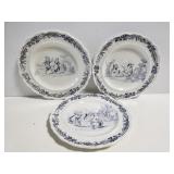Three antique french small plates