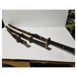 Set of three samurai swords