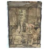 Antique French seat back tapestry