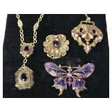 Vintage purple stone jewelry collection