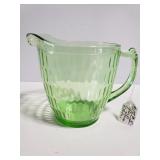 Vintage green glass pitcher