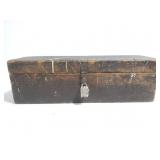 Primitive wood box with padlock