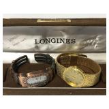 Two wrist watches with vintage Longines box