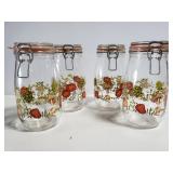 Vintage French glass veggie canisters