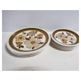 Mikasa Cera-stone meadow view vintage plates