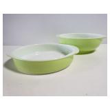 Pair of Lime green Pyres dishes