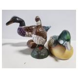 Handpainted ceramic/wood ducks and quail