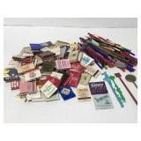 Vintage matchbook & swizzle stick collection
