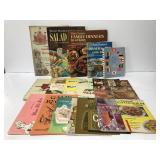 Lot of vintage cook books and recipe guides