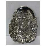 Heavy silver plate Santa Claus dish