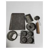 Vintage mini metal toy pans