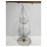3 tiered hanging metal mesh fruit basket
