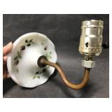 Rose milk glass electrical wall lamp
