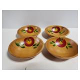4 small painted wood bowls